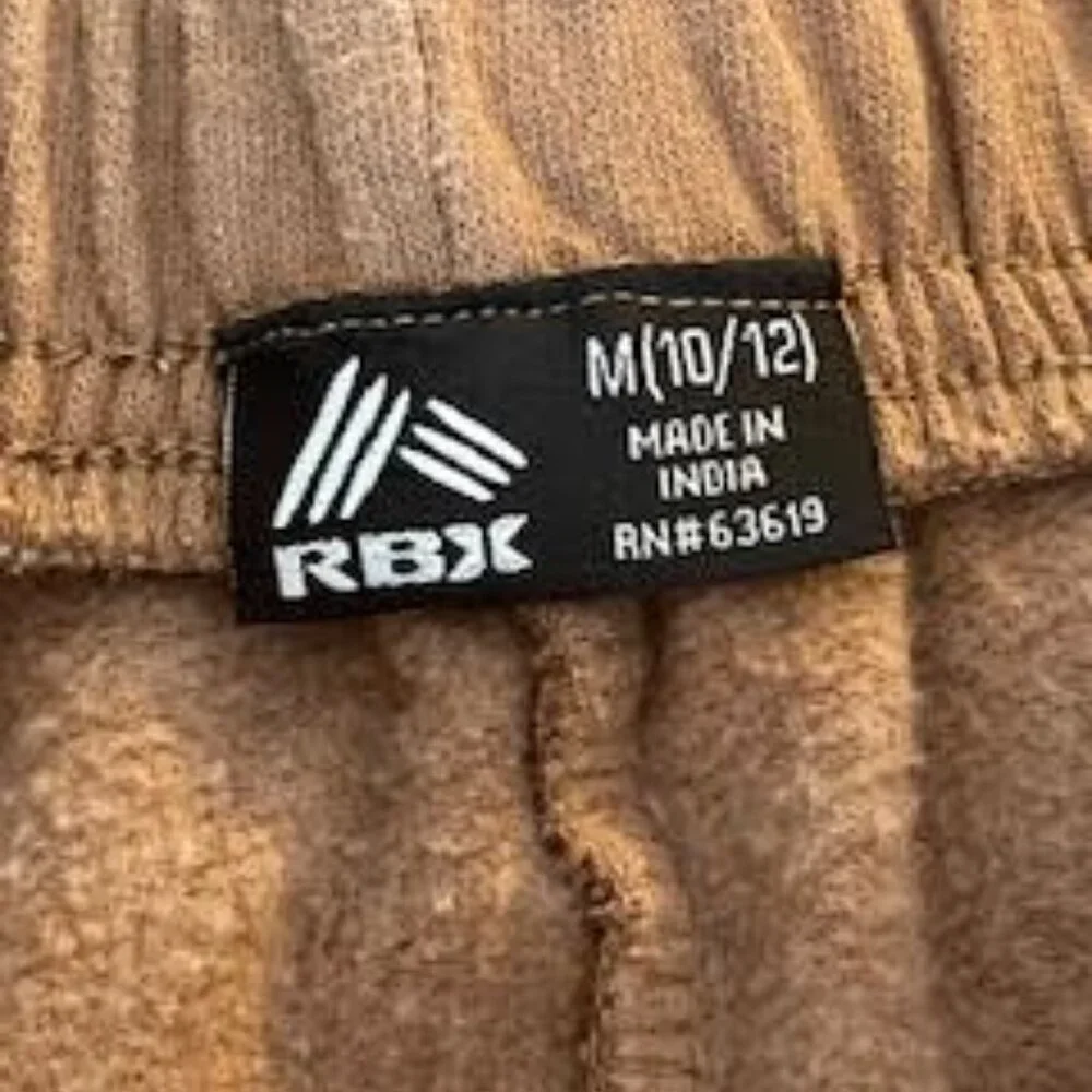 RBX Boys Performance Fleece Joggers -Brown - Size 10/12